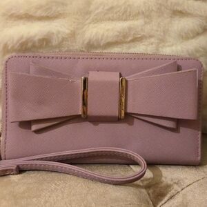 Betsey Johnson Elegant Lavender Bow Clutch Wristlet